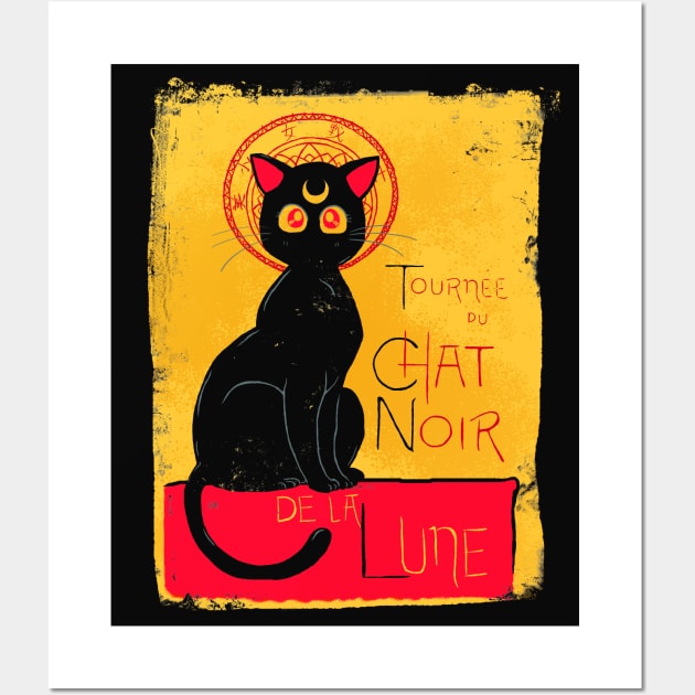 Chat Noir de la Lune Wall Art by Diha